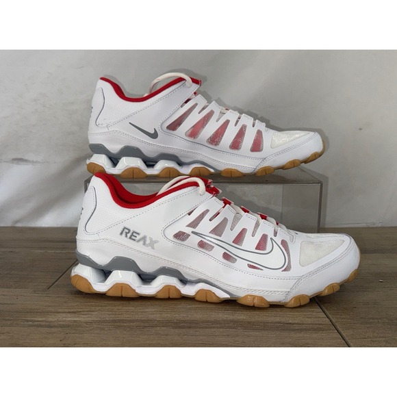 Nike Other - Nike Reax 8 TR Mesh Mens Training Shoes White Wolf Grey Red 621716-103 Size 11.5